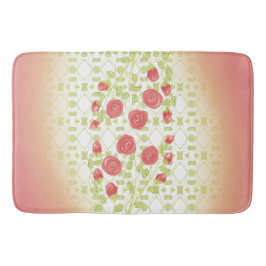 Coral Floral Gemustert Designer Badematte