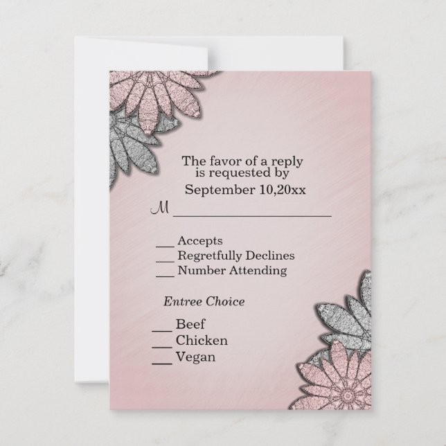 Coral Floral UAWG with Menu Selection Einladung (Vorderseite)
