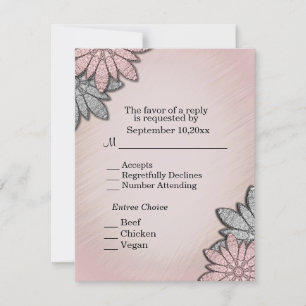 Coral Floral UAWG with Menu Selection Einladung