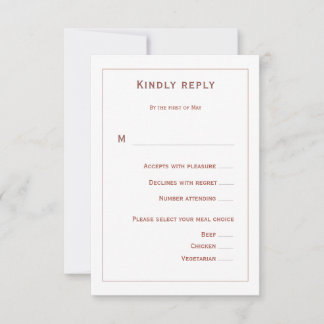Coral Floral Wedding RSVP Karte