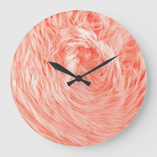 Coral Fluffy Fur: Trend 2019. Große Wanduhr