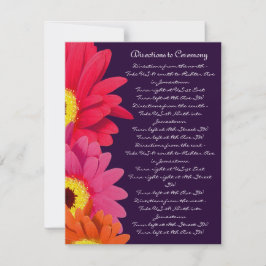 Coral Fuchsia Eggplant Gerber Daisy Direction Card Einladung