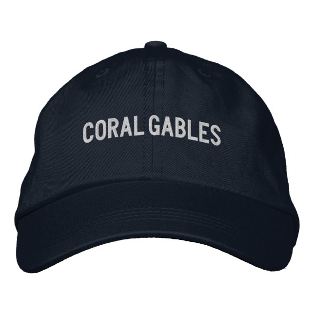 Coral Gables Florida bestickte Baseballmütze Baseballkappe (Vorderseite)