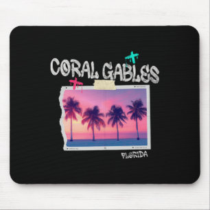 Coral Gables Florida Retro Surfer Vintage Strand F Mousepad