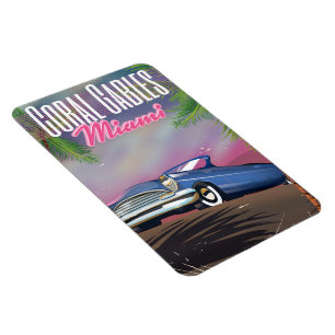 Coral Gables Florida USA 80er Reiseplakat Magnet