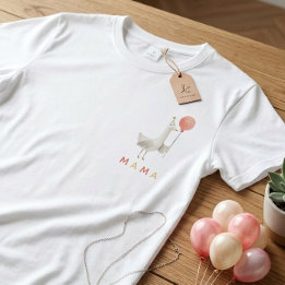 Coral Gans Ballon Mama Frauen Erster Geburtstag Te T-Shirt