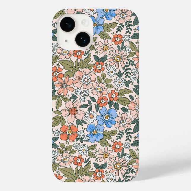 Coral Garden Blume Muster Case-Mate iPhone Hülle (Rückseite)