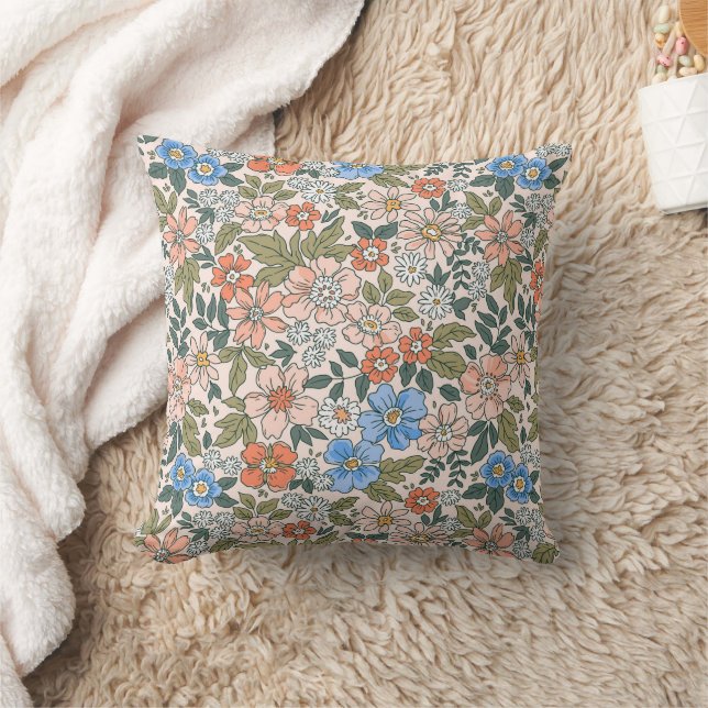 Coral Garden Blume Muster Kissen (Decke)
