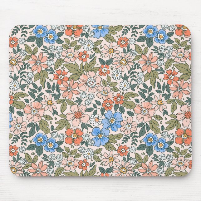 Coral Garden Blume Muster Mousepad (Vorne)