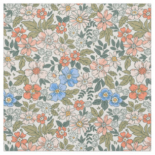 Coral Garden Blume Muster Stoff