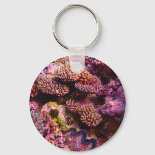 Coral Garden Round Keychain Schlüsselanhänger