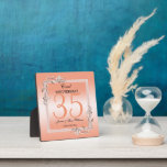 Coral Gem & Glitter 35th Wedding Anniversary  Fotoplatte<br><div class="desc">Glamorous and elegant posh Coral 35th Wedding Anniversary plaque with stylish coral gem stone jewels corner decorations and matching colored glitter border frame printed on a pretty coral colored background. A romantic design for your celebration. All text, font and font color is fully customizable to meet your requirements. If you...</div>