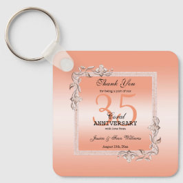 Coral Gem & Glitzer 35. Hochzeitstag Schlüsselanhänger