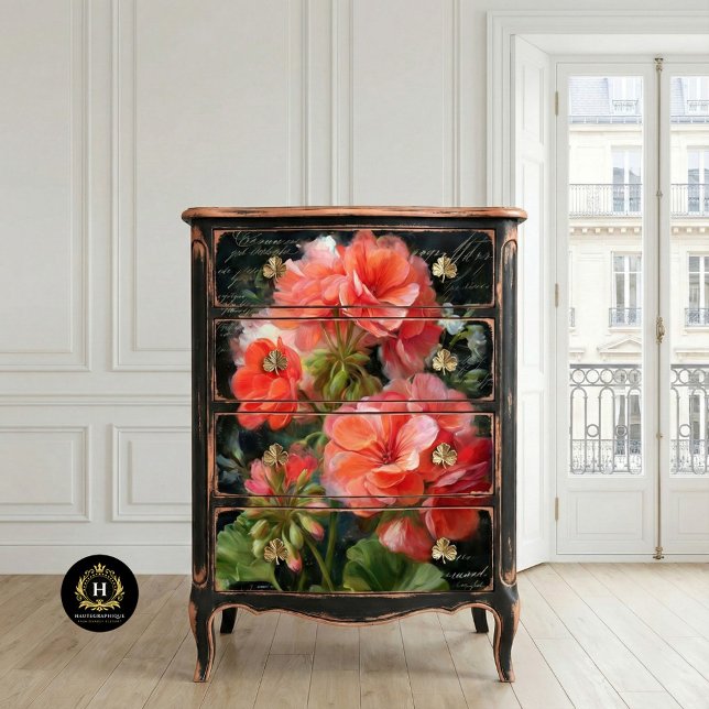 Coral Geranium Blume Decoupage Seidenpapier (Von Creator hochgeladen)