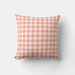 Coral Gingham Hütte Farmhouse Checkered Kissen
