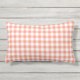 Coral Gingham Muster geprüft Kissen Für Draußen