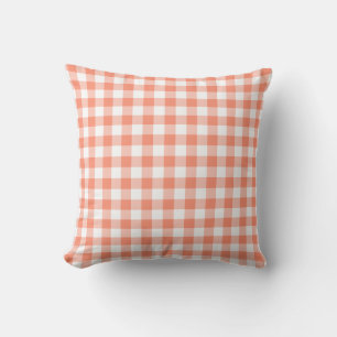Coral Gingham Pattern Kissen