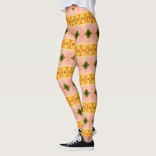 Coral Gold Green und Peach Leggings (Links)