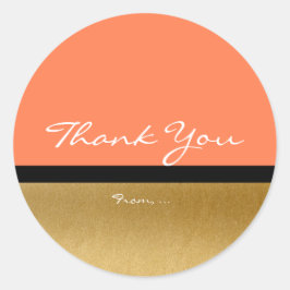Coral & Gold Moderne elegante Glam Chic Sticker