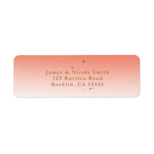 Coral & Gold Moderne Glamour Brautparty