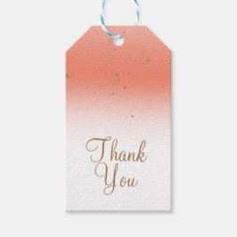 Coral & Gold Modernes Glam Brautparty Party Geschenkanhänger