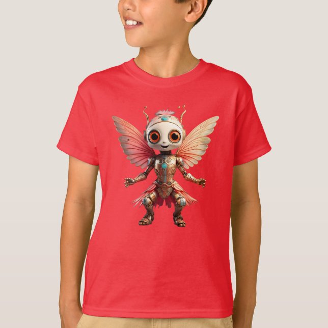 Coral Gold Süßer Tanzroboter Pixie T-Shirt (Vorderseite)