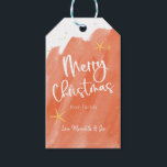 Coral & Gold Watercolor Beach Merry Christmas Geschenkanhänger<br><div class="desc">Nautical Boutique Co.'s beach-themed Merry Christmas gift tags design features white whimsical script typography set on a pretty coral watercolor background. The design is accented with watercolor gold speckles and watercolor starfish. #CoastalChristmas #Christmas #GiftTags</div>