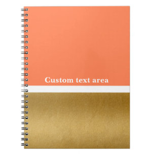Coral & Gold & White Modern Glam Journal-Notebook Notizblock
