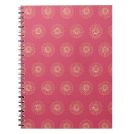 Coral | Golden Zinnia Flower Medallions Notizblock