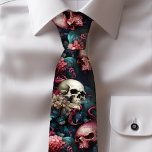 Coral Gothic Alien Skull Tentacles Steampunk Ocean Krawatte<br><div class="desc">Blumenkorallenfische Ozeanbeter und Alien Skulls Mens Krawatte | Einzigartiger gotischer Necktie Elevieren Sie Ihren Stil mit unserer gotischen Skulls Mens Krawatte. Die Skulpturen der menschlichen und rosafarbenen Alien sind von Tentakeln auf einem Meeresboden umgeben, der mit Blätter und korallenförmigen Blume geschmückt ist. Diese Krawatte fügt Ihrem Gotischen Hochzeitskleid eine unverwechselbare...</div>