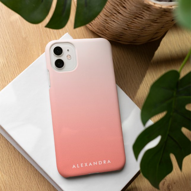 Coral Gradient Ombre Personalisiert Case-Mate iPhone Hülle (Von Creator hochgeladen)