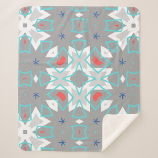 Coral Gray Mandala Pattern | Geometric Floral Boho Sherpadecke
