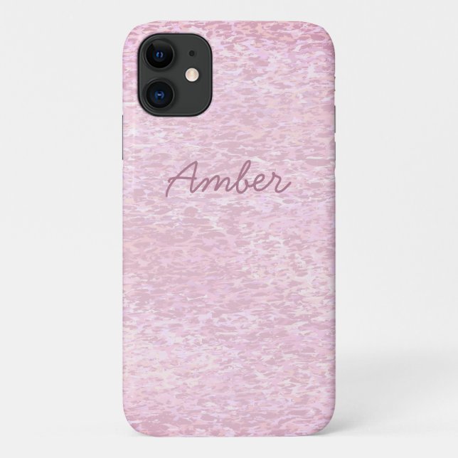 Coral Gray Paint Textured Pattern Personalisiert Case-Mate iPhone Hülle (Rückseite)