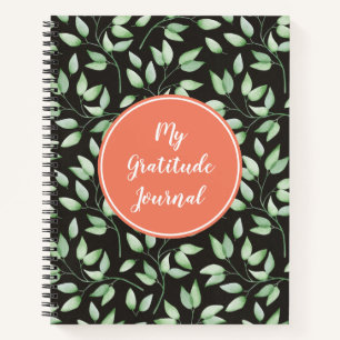 Coral & Green Blätter Custom Dankbarkeit Journal Notizbuch