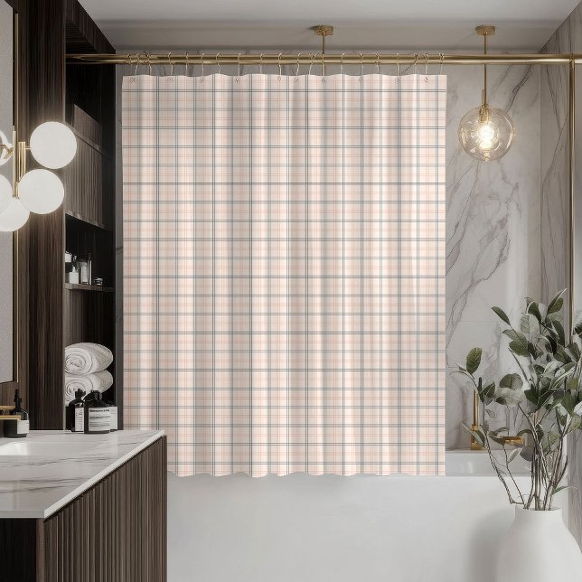 Coral Grey Bathroom Curtain Clean and Trendy Feel Duschvorhang (Coral Grey Bathroom Curtain Clean and Trendy Feel)