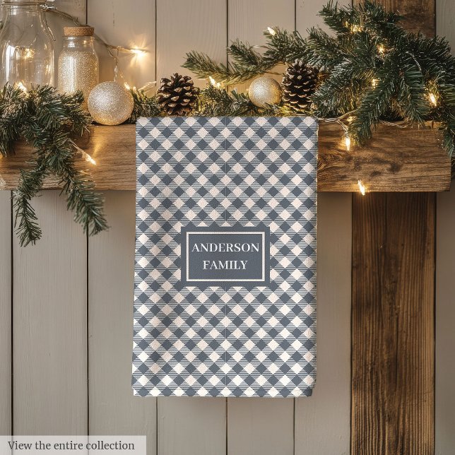 Coral Grey Tartan Towel Personalized Classic Look Geschirrtuch (Coral Grey Tartan Towel Personalized Classic Look)