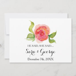 Coral He sagte: "Sie sagte Brautparty-Spielkarte" Einladung