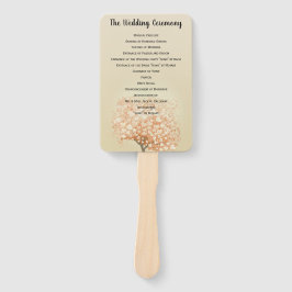 Coral Heart Leaf Tree Wedding Program Fächer