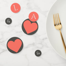 Coral Heart Wedding Konfetti