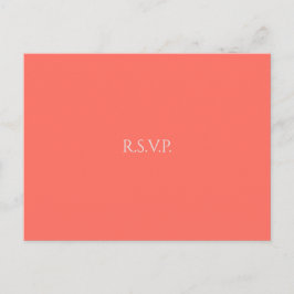 Coral Heart Wedding RSVP Einladungspostkarte