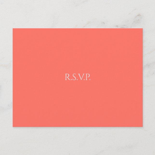 Coral Heart Wedding RSVP Einladungspostkarte (Vorderseite)
