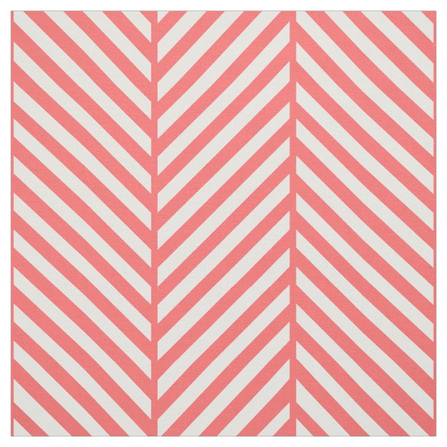 Coral Herringbone Grosses Ausmaß Stoff (Muster)