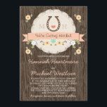 Coral Horseshoe Heart Western Wedding Einladung<br><div class="desc">SIE WERDEN GESCHLAGEN! HINZUFÜGEN SIE DIE INITIALEN UND MONOGRAMM DER BRIDE UND GROOM AUF DIESEN SCHÖNEN WESTERN BARNYARD STIL WEDDING EINLADEN MIT EINEM BROWN HORSESHOE UND KORALE HERZ AUF EINEM DELIKATEN CREAM PAPER DOILY AUSSEHEN DESIGN. FÜGEN SIE IHR EIGENES WORT ZU DEM DRUCKENDEN BALEN PEACH UND WASHED CORAL RIBBON BANNER...</div>