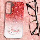 Coral Imitats Glitzer Ombre Chic Monogram Geschenk Samsung Galaxy Hülle<br><div class="desc">Dieses chic ombre Design verfügt über einen Glitzer-Hintergrund mit Korallen-Imitaten mit Vorlagentext für einen Namen und erste Buchstaben Monogramm. Personalisieren Sie die Textfelder mit einem Namen und Initial, entfernen Sie beide oder eine oder bearbeiten Sie mit dem Design-Tool, um einen Schriftart Stil, Größe und Farbe, wie Sie möchten auszuwählen.Sie können...</div>