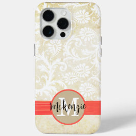 Coral Imitats Rhinstone Personalisiert Damask iPho iPhone 15 Pro Max Hülle