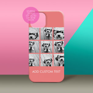 Coral Instagram Foto Collage mit 9 Fotos iPhone 15 Hülle