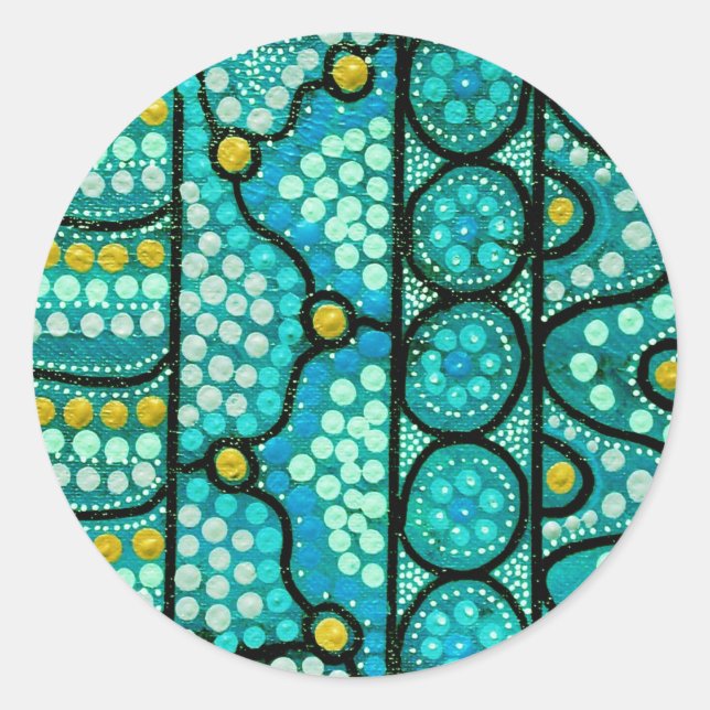 Coral Journey Runder Aufkleber (Vorderseite)