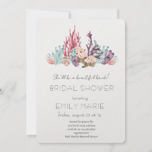 Coral Kisses & Ocean Wishes Brautparty Einladung