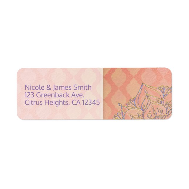 Coral Lavender Gold marokkanische Glam Indian Wedd (Vorne)