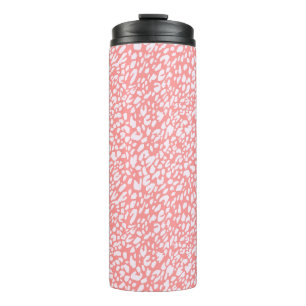 Coral Leopard Print Pattern Thermosbecher